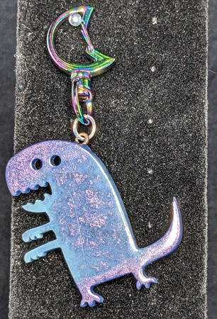 Purple Derpy Dino Keychain