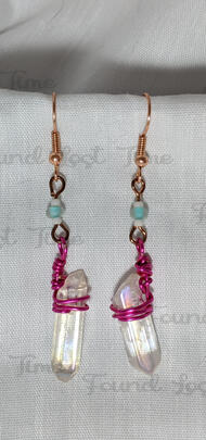Wire-wrapped crystal earrings